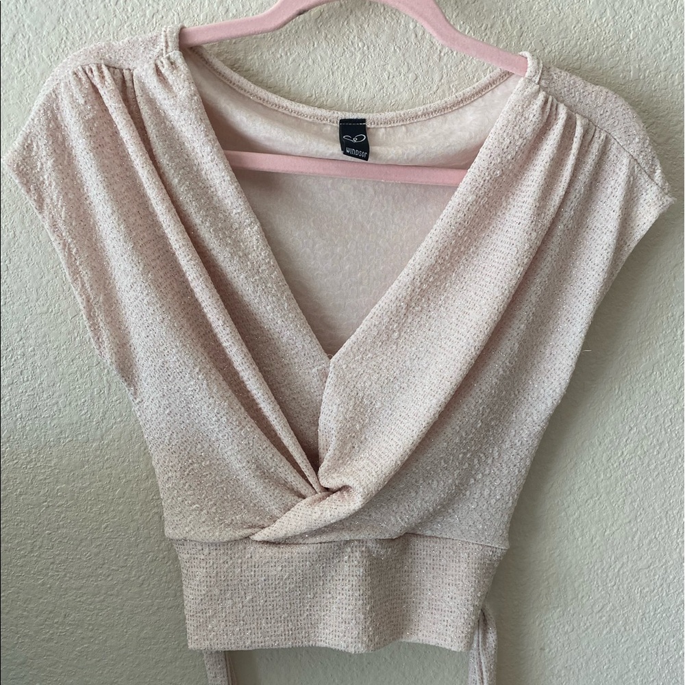 Windsor wrap front crop top/blouse